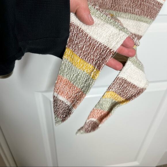 Madewell Texture & Thread Stripe Ruffle Button Down Tie Tank Top Size XS - Picture 4 of 7